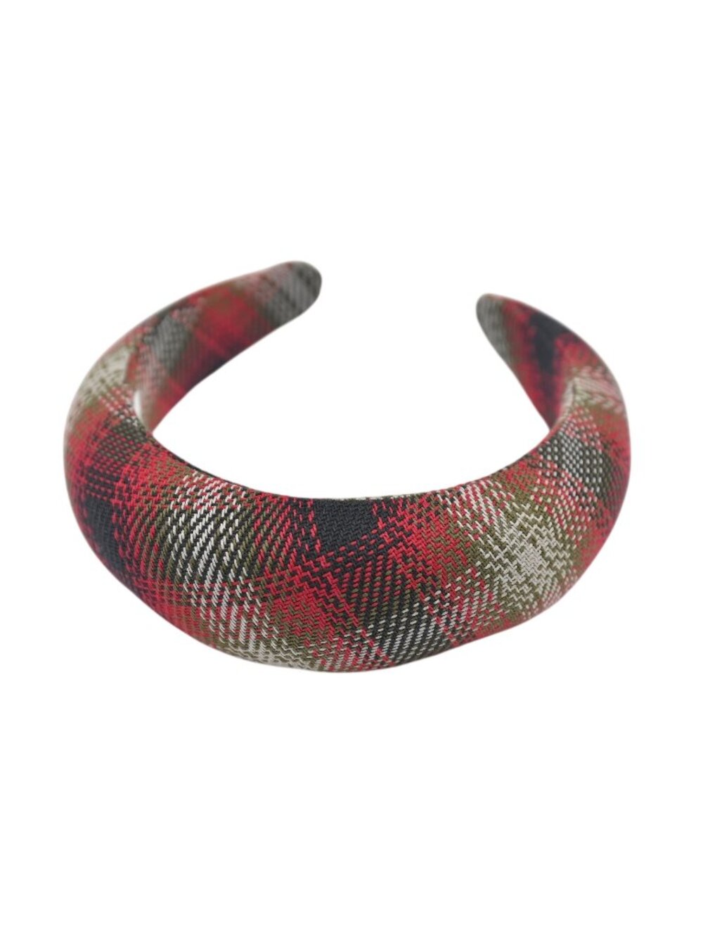 Maison OLA. Le Classique Round Headband in Red Plaid